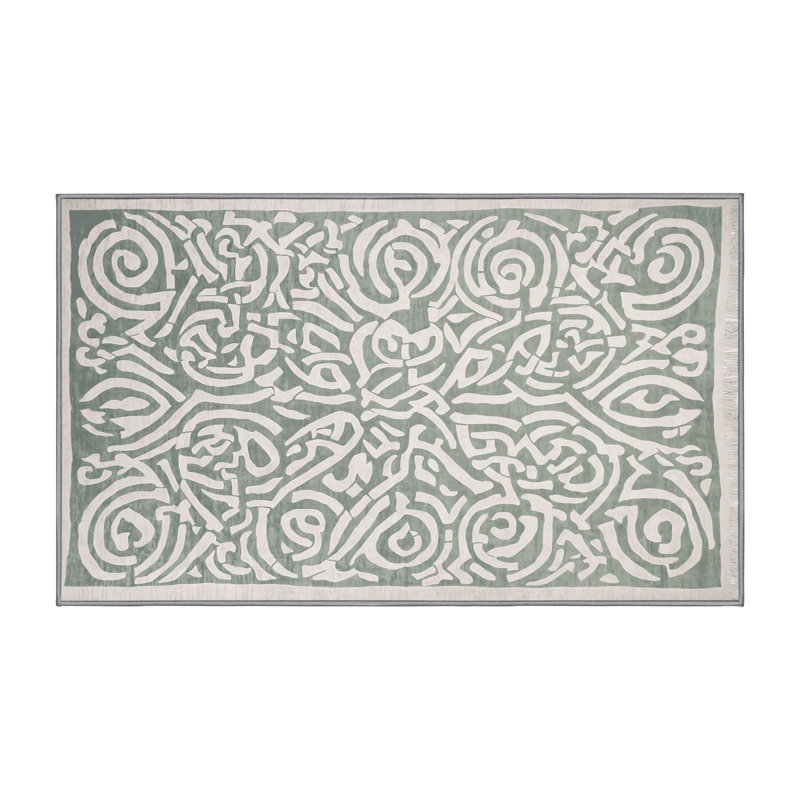 Machine Washable Gray Area Rug, Rectangle 8' x 12'