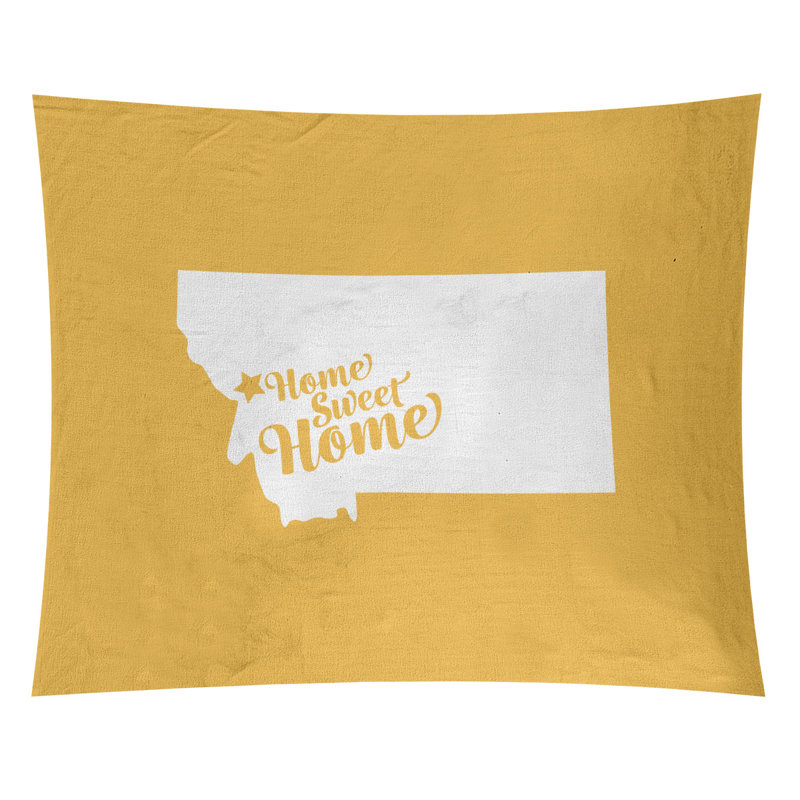 Tapisserie Home Sweet Missoula, H 68 po x l 80 po, Jaune