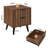 2-Drawer Fluted End Table With Solid Wood Legs, Storage Side Table For Living Room/Bedroom