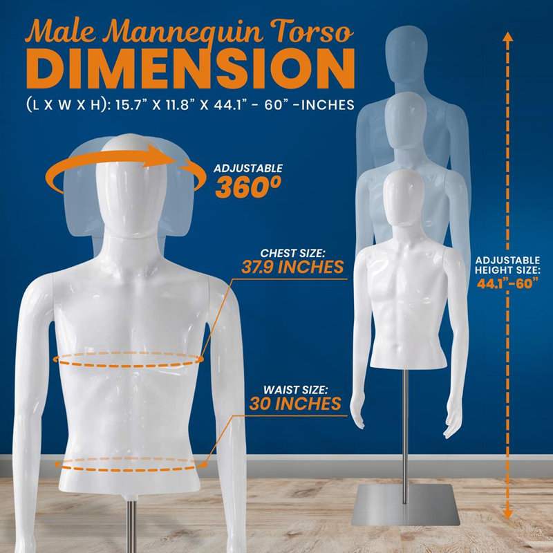 Support à bijoux Mannequin Torso, Blanc