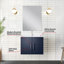 Meuble-lavabo bleu marine 24 po L 22 po x P 22 po, comptoir en quartz blanc, miroir 18 po et robinet - résistance aux égratignures et aux taches pour une durabilité continue