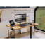 Bureau électrique debout, bureau à hauteur ajustable, bureau assis-debout 24 po x 48 po avec planche de raccordement, cadre noir / plateau brun rustique