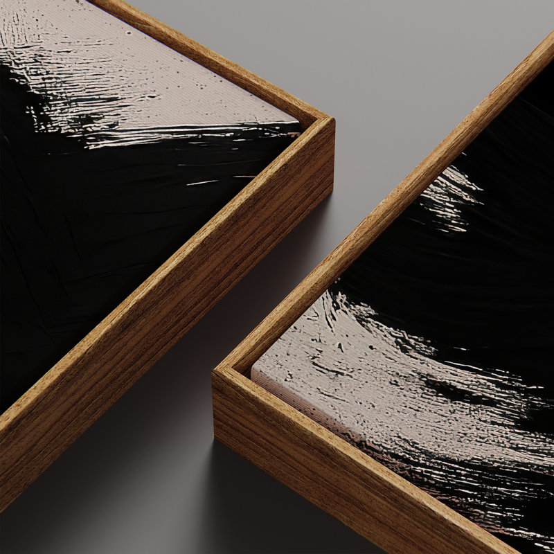 «Vintage Landscape Wall Art», ensemble de 2 toiles encadrées 20 x 60 pouces, Naturel