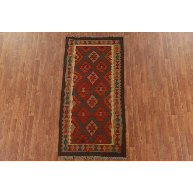 Tapis de marche réversible en laine Kilim 3 x 7