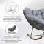 Chaise berçante en acier avec coussin-206512342