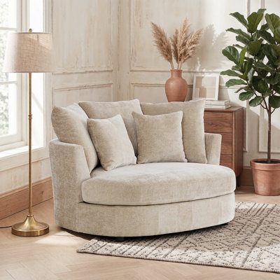 Fauteuil demi-tonneau avec coussin 54,5 po