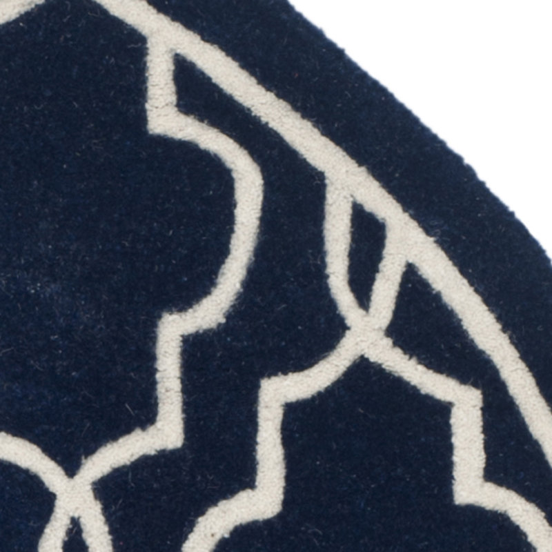 Carolene Hand Tufted Wool Geometric Rug, Round 5'