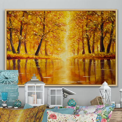 «River In A Sunny Forest», reproduction sur toile flottante