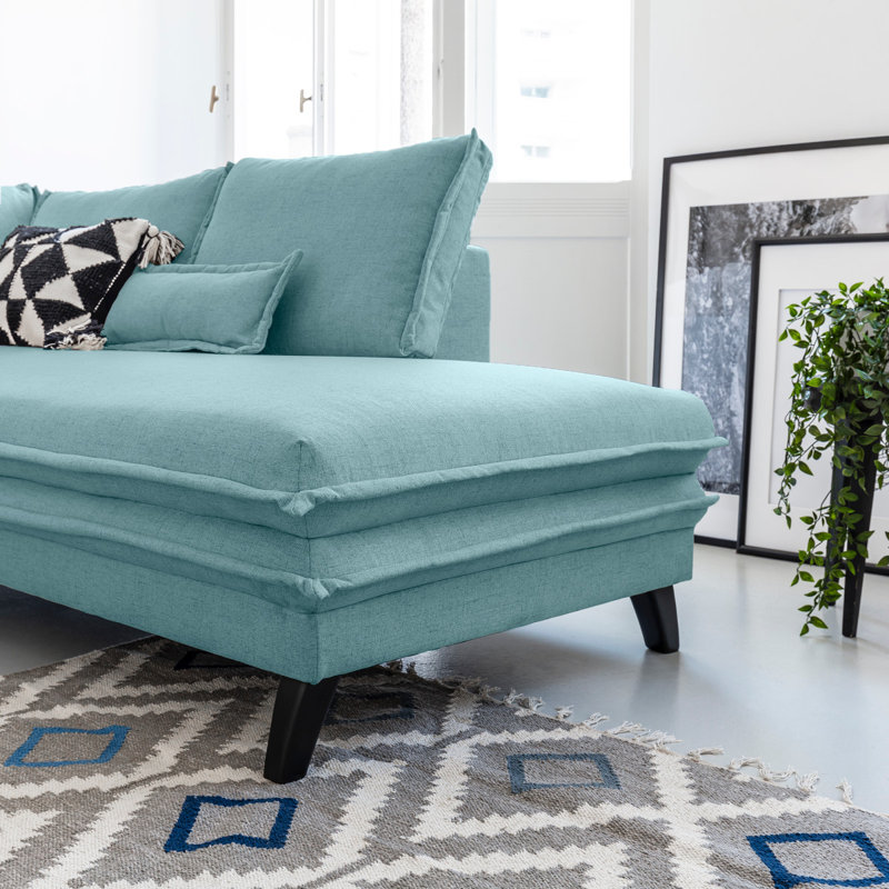 Charming Charlie Corner Sofa Bed, Aqua, Right Hand Facing