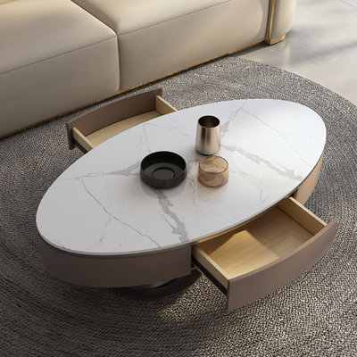 Table basse ovale de luxe italienne légère