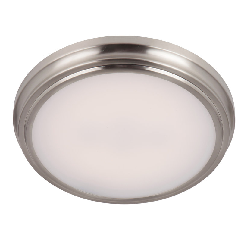 Plafonnier encastré 1 lumière DEL , Nickel poli brossé, H 1,13 po x l 13 po x P 13 po