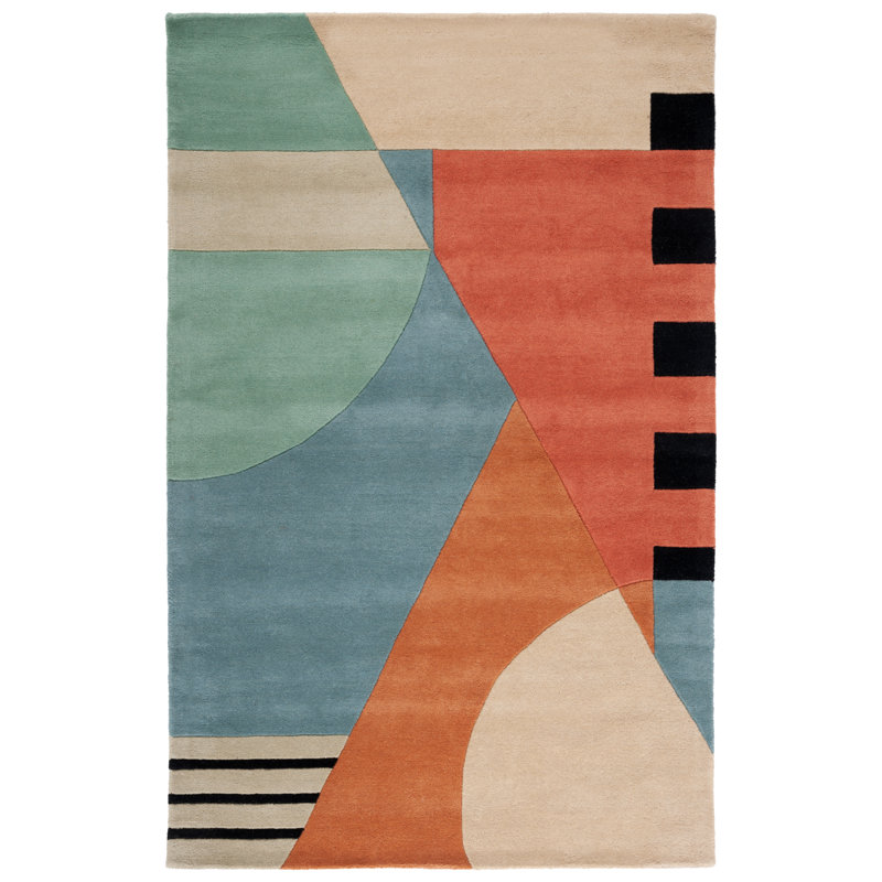 Abstract Wool Hand Tufted Area Rug, Rectangle 183 X 274