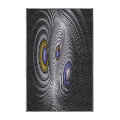 Tapis noir/gris tissé à la machine