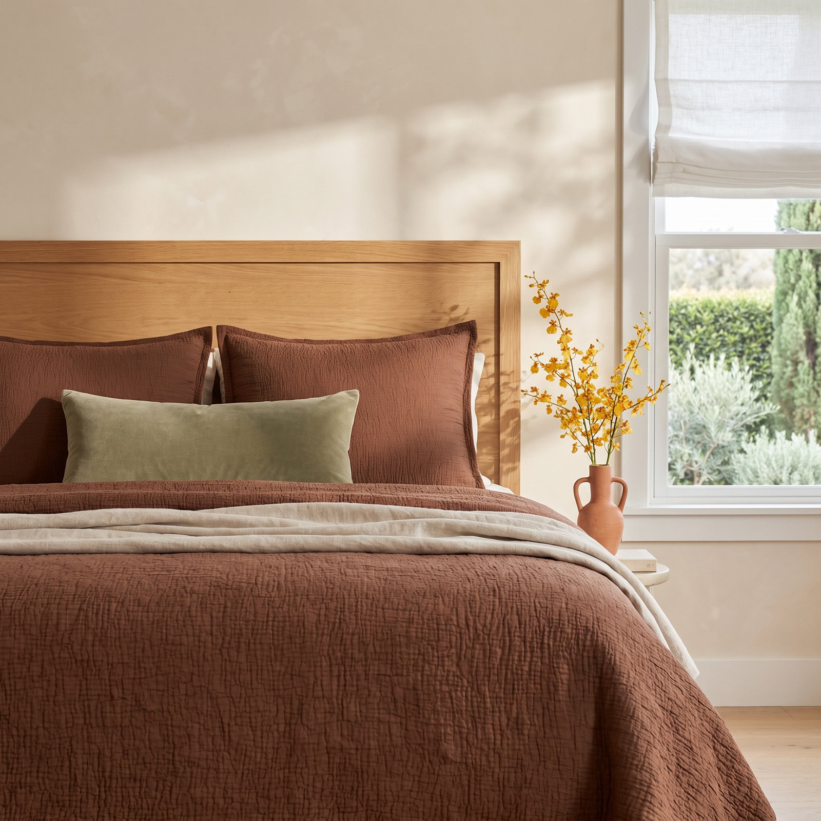 Falan Cotton Shams, Standard, Cinnamon
