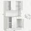 Armoire de cuisine 71 po, armoire de rangement haute avec support pour micro-ondes, huche de cuisine moderne avec comptoir, 6 portes, tiroir de rangement, 3 tablettes réglables