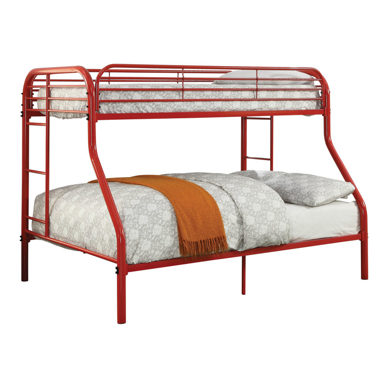 Lit superposé simple au-dessus de double Leesburg, Rouge