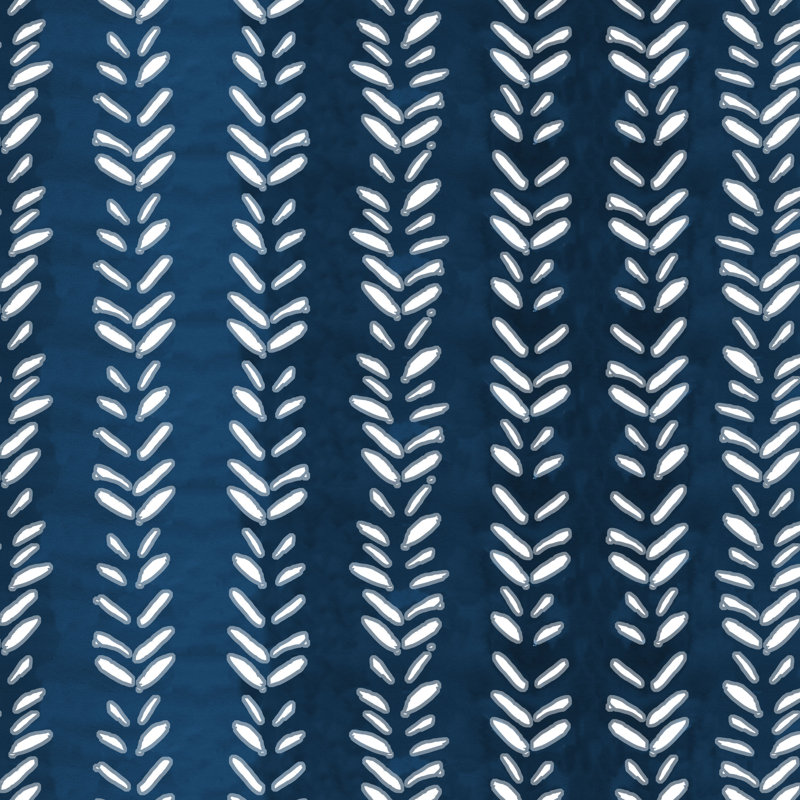 Tête de lit tapissier Eisley, Très grand californien, Indigo Shibori Flutter