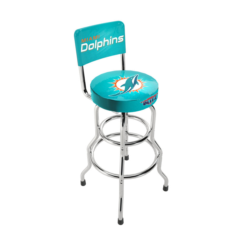 Miami Dolphins NFL Blitz High Back Adjustable Swivel Stool, Arcade1Up