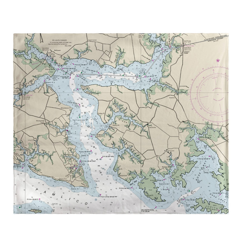 Nautical Map Throw Blanket