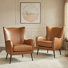 Ebbert 30" W Faux Leather Wingback Armchair with Nailhead Trim
