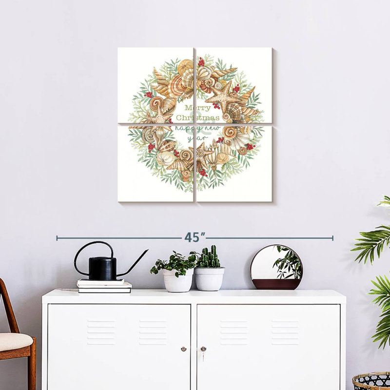 Couronne Lelend Coastal Merry Christmas, H 26 po x l 26 po
