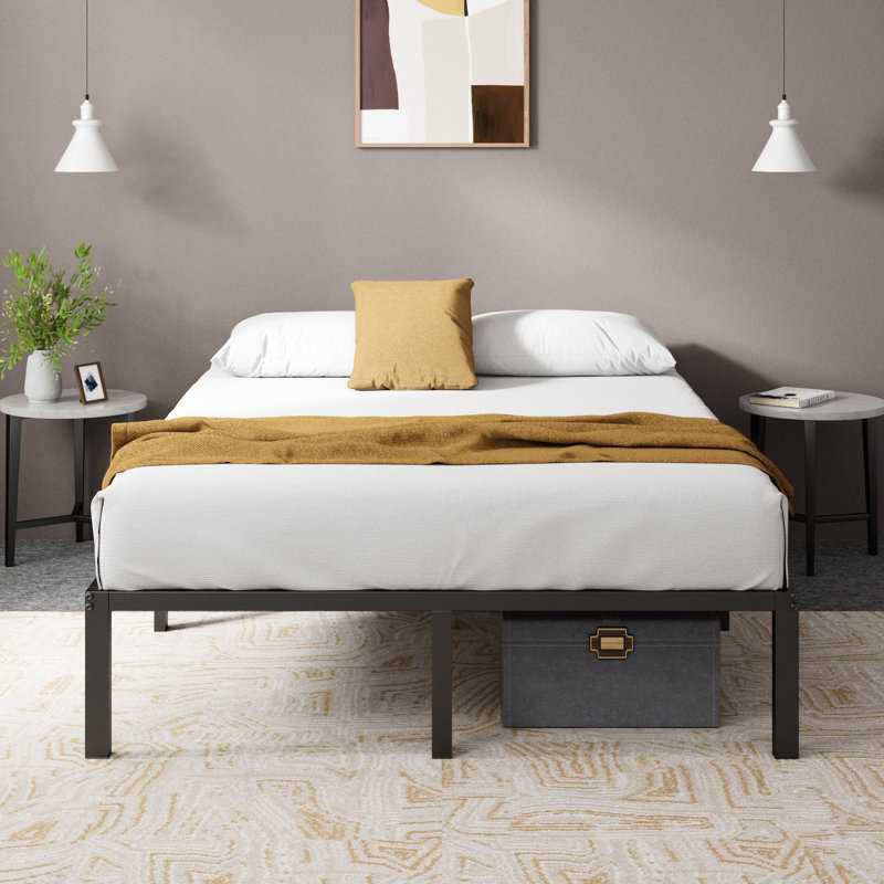 Russel 14" Contemporary Modern Bed Base, Grand