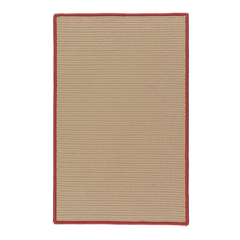 Tapis beige/rouge tressé Nantucket, Rectangle 5 pi x 8 pi