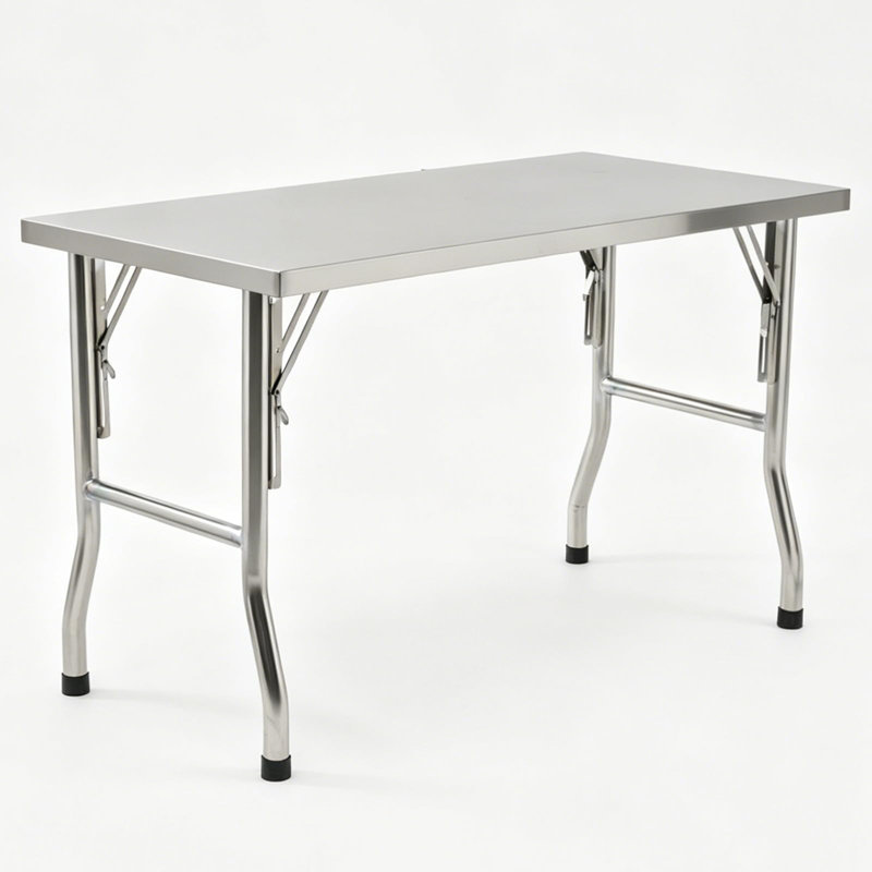 Table de préparation pliable en acier inoxydable 48 po