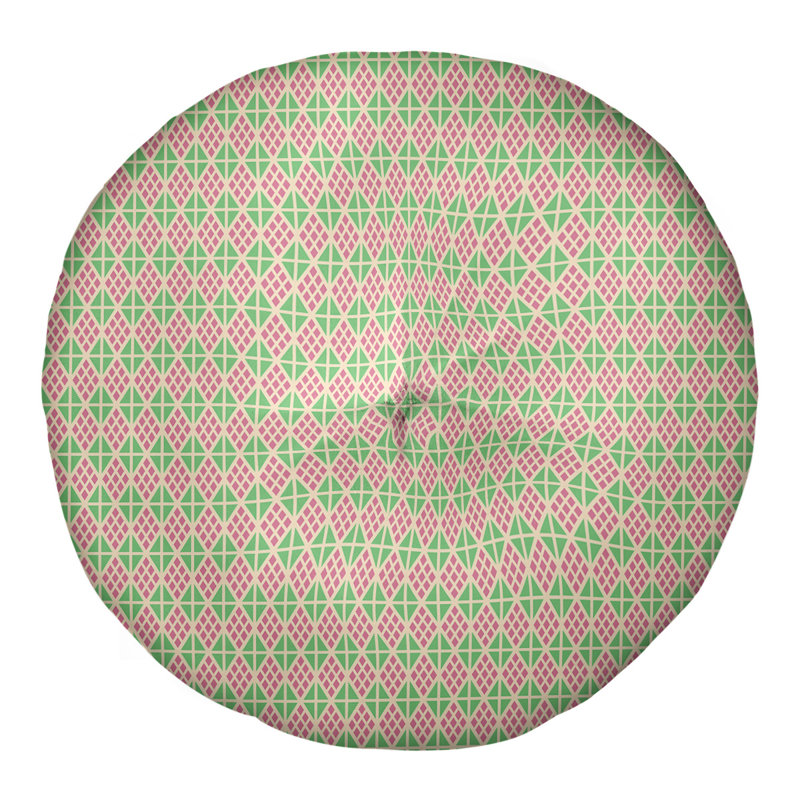 Coussin de sol Katelyn Elizabeth, 26 po x 26 po, Rose / Vert