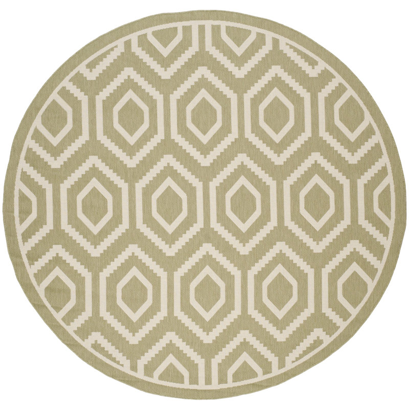 Tapis à motif géométrique Deedrick, Rond 7 pi 1 po
