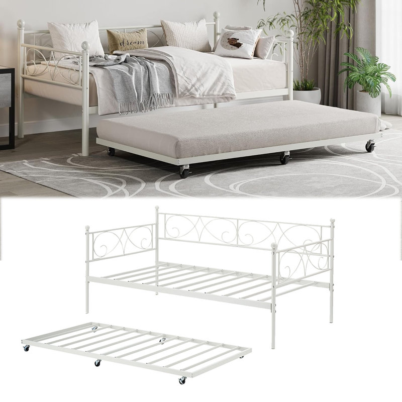 Twin Size Daybed And Trundle Frame Set, Black