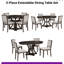 Ensemble de table de salle à manger extensible 5 pièces avec 4 chaises rembourrées, table de cuisine en bois et ensemble de chaises pour 4 à 6 personnes-1565020754