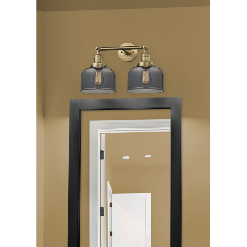 Bell - 2 Light 19" Bath Vanity Light, 6 Watt Vinage LED Bulb, Plated Smoked, Polished Chrome