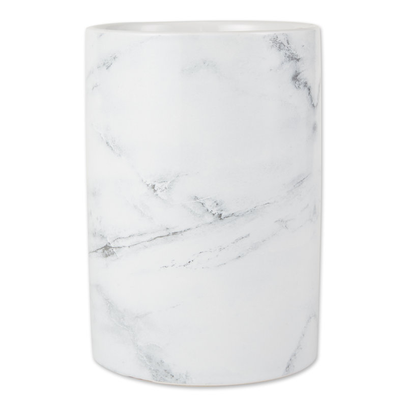 Pot à ustensiles en marbre et céramique, Blanc