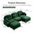 Sectional U Shaped Couch With 2 Ottoman, Chenille Sofa-1976299292