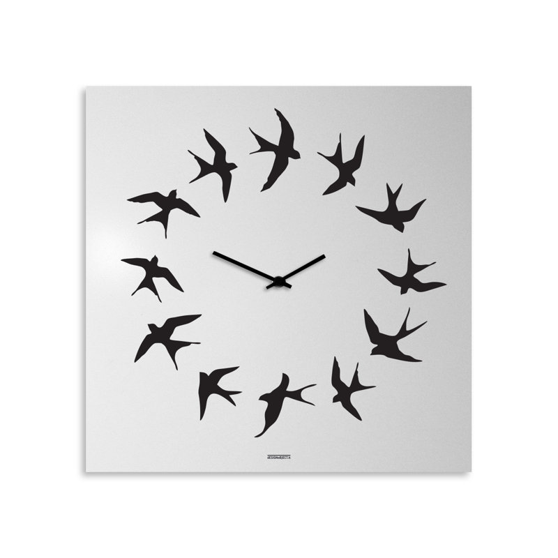 Woodmore Metal Wall Clock, White/Black