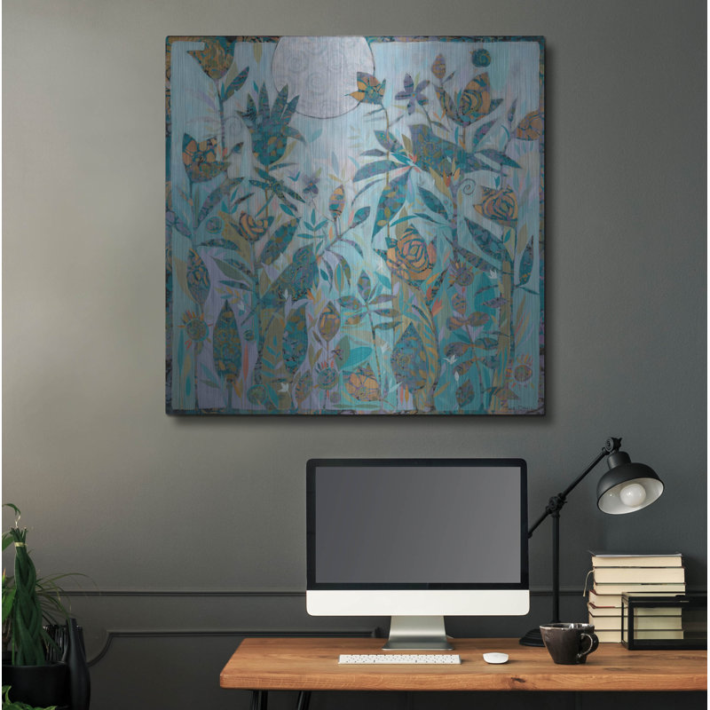 «Birds and Blooms» par Sue Davis, art mural en métal, H 36 po x l 36 po