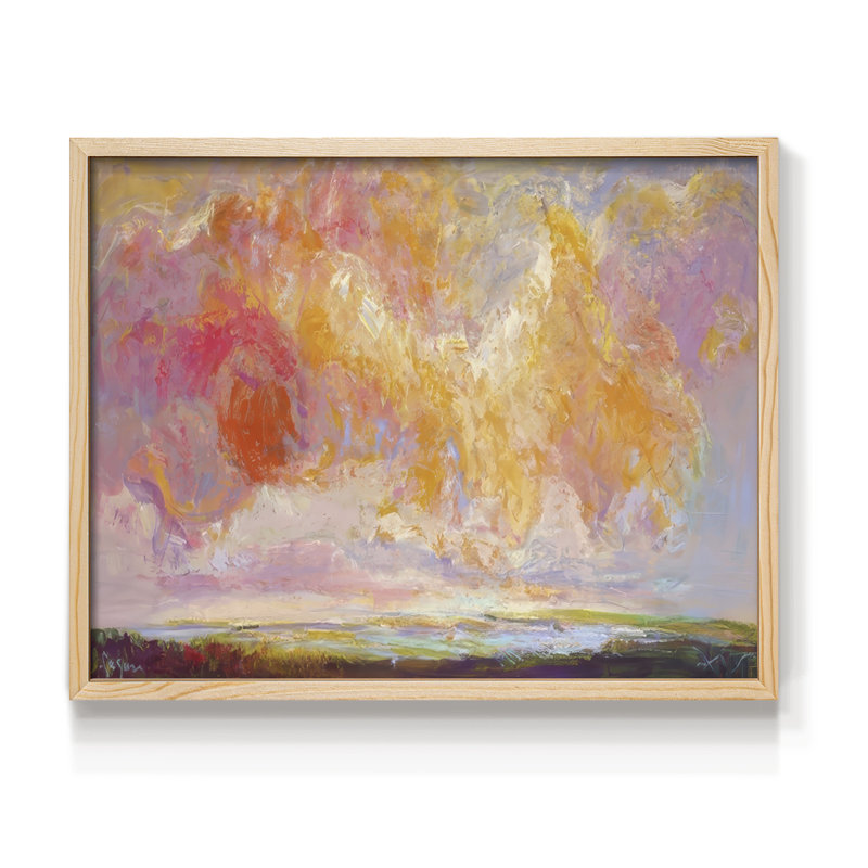 «With a Happy Heart» - Impression encadrée - Restickable, Naturel, H 16 po x l 20 po