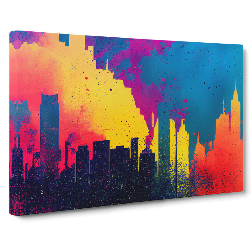 Skyscraper Skyline Splash Vol.3 Abstract - Wrapped Canvas, 35cm H x 50cm W x 3cm D