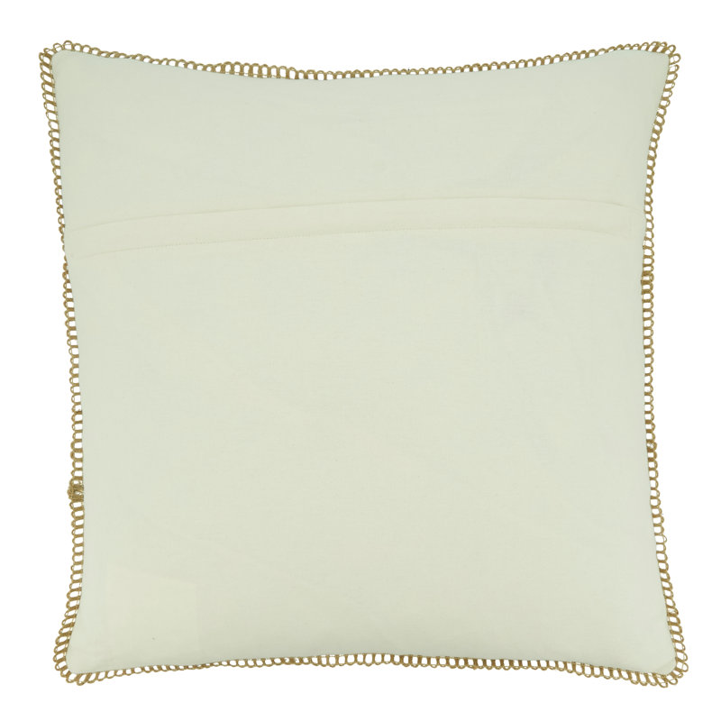 100% Cotton Throw Square Pillow Cover, Polyester/Polyfill