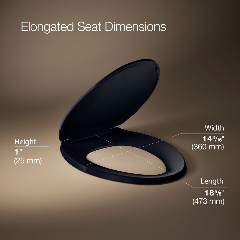 Lustra with Quick-Release Hinges Toilet Seat, Navy, Elongated