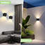 Applique murale d'extérieur à DEL en aluminium mat noir mat-2111325638