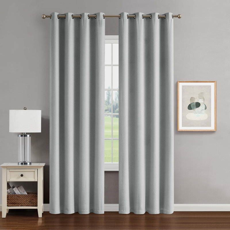 Nyasia Blackout Single Curtain Panel,  50" W x 108" L, Light Gray