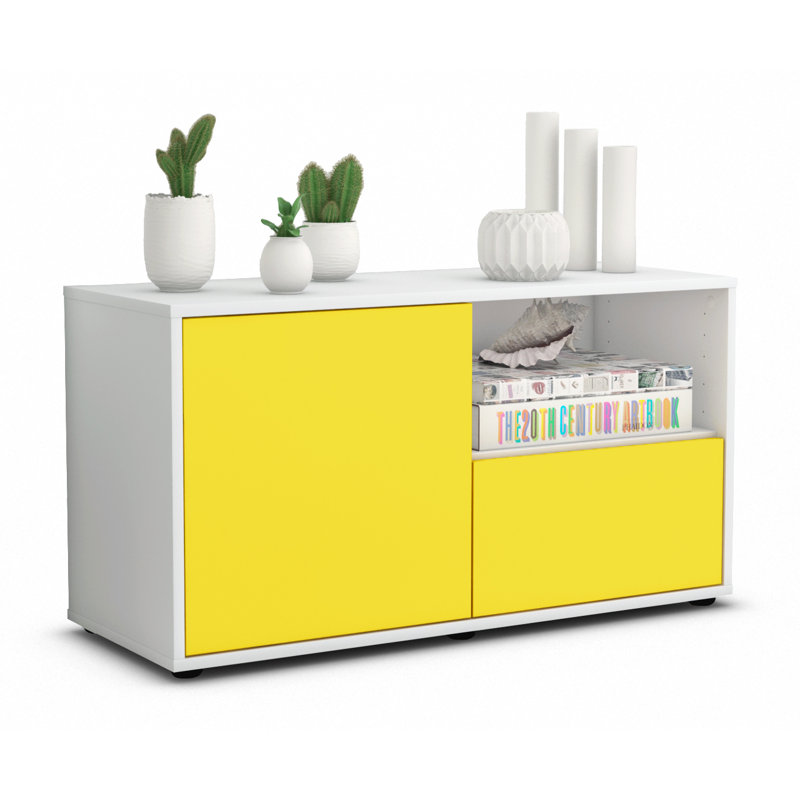 Sincere 92cm W 1 - Drawer Chest of Drawers, Yellow / Matte White
