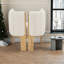 Ensemble de 4 chaises de salle à manger modernes, bois d'hévéa naturel et tissu beige pour la maison