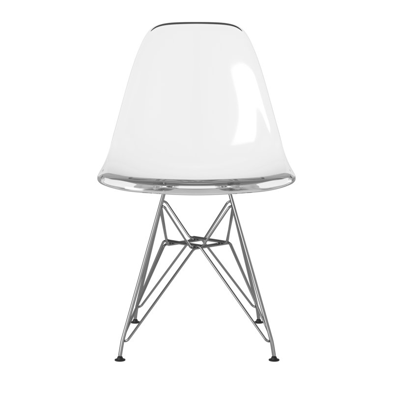 Dereion 17'' H Side Chair, Clear/Chrome