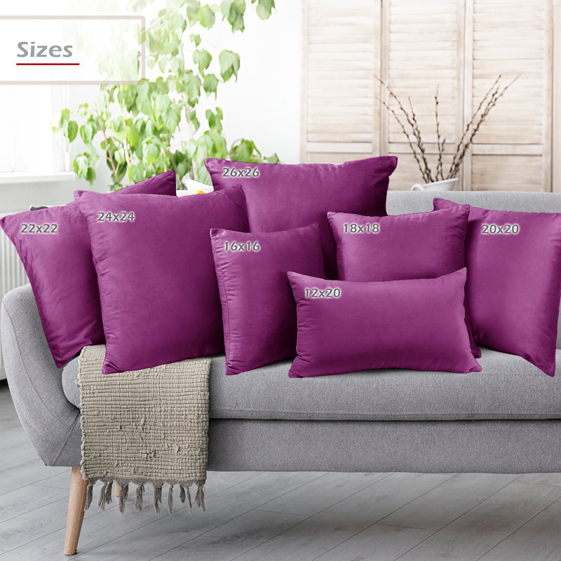 Housse de coussin en velours , Mauve orchidée, 12"H x 20"W