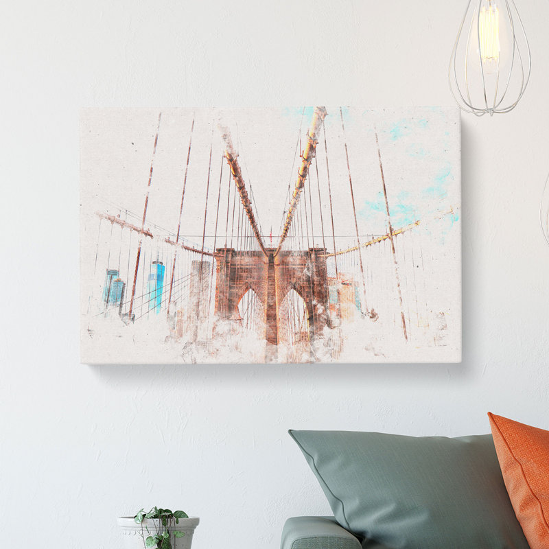 Brooklyn Bridge New York City - Wrapped Canvas, 40cm H x 60cm W x 3cm D