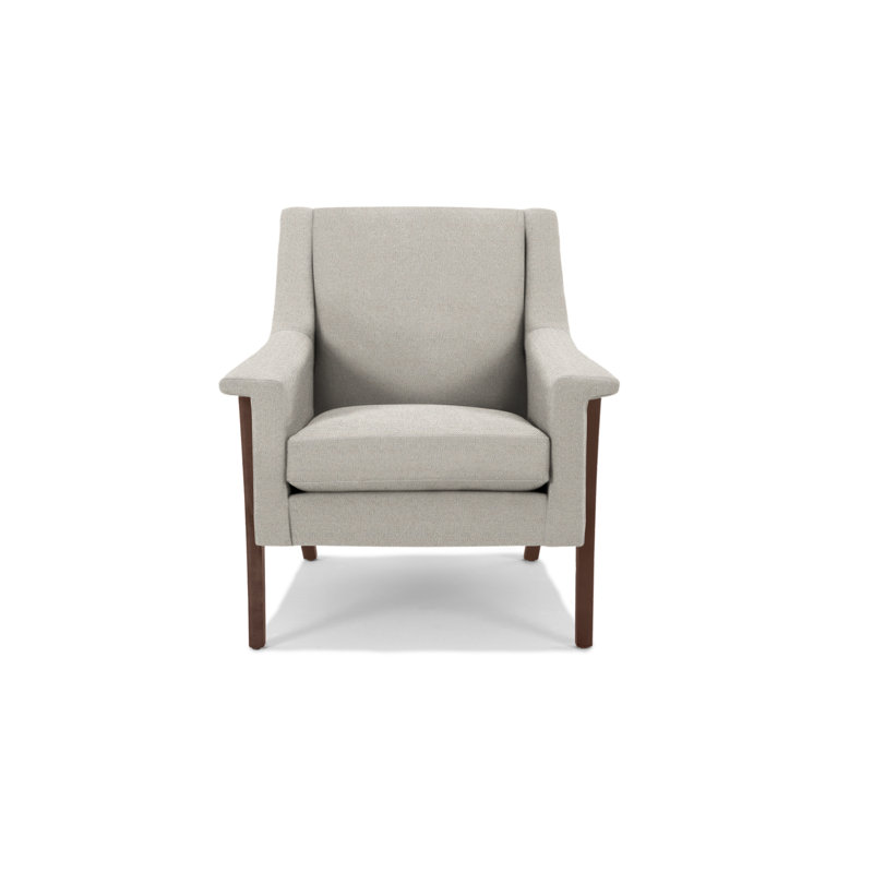 Fauteuil Arlo, Noyers, Mélange de polyester orge