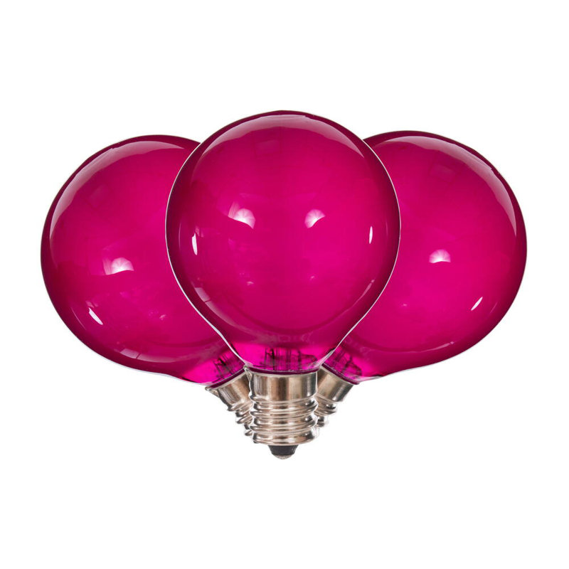 18Lt LED Glass G40-E12 Filament End-Connecting Set, Purple